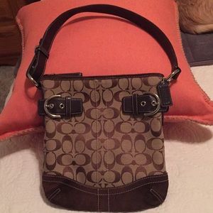 Brown coach shoulder bag